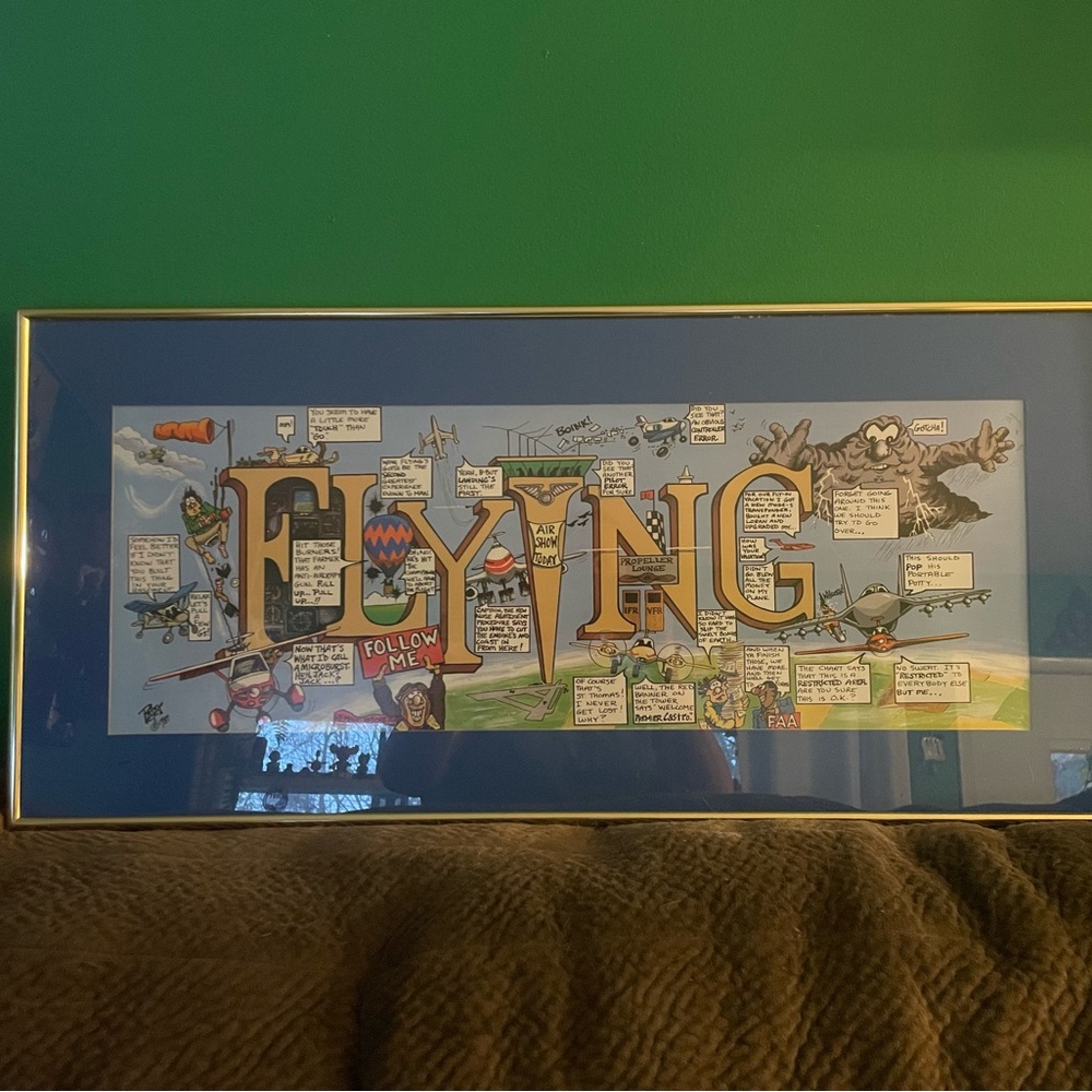 Framed Flying Comic Art Print